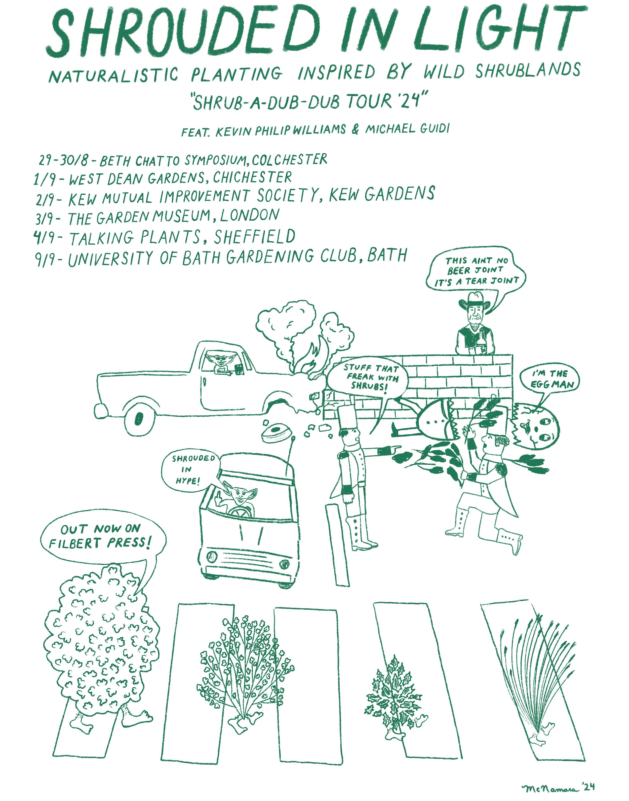 Shrub-A-Dub-Dub ’24 tour flier by Sean McNamara