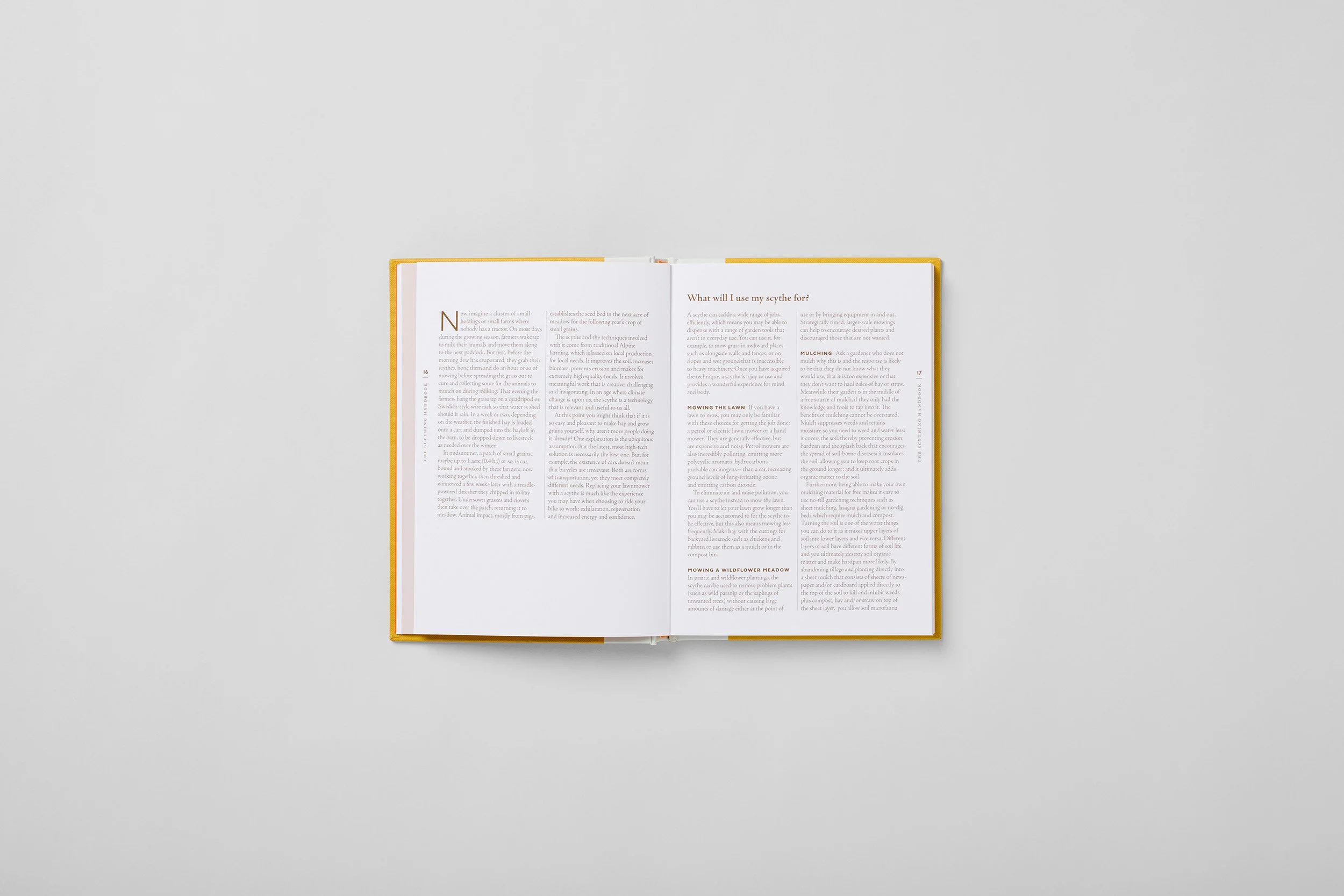 Interior spread from The Scything Handbook, photograph 2 of 6