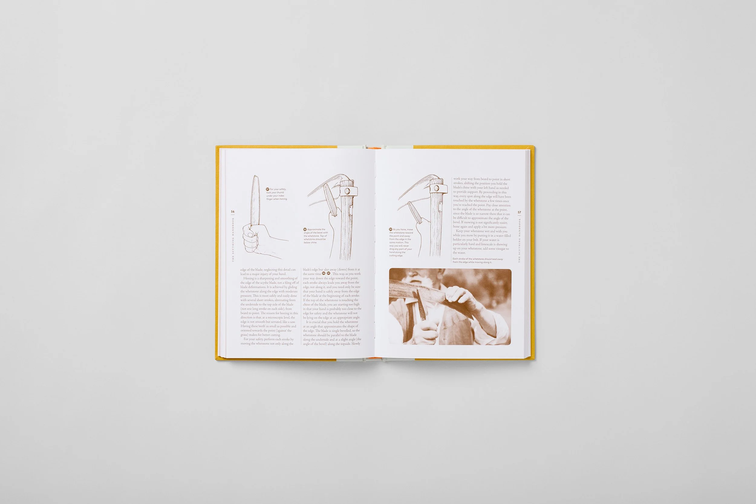 Interior spread from The Scything Handbook, photograph 3 of 6